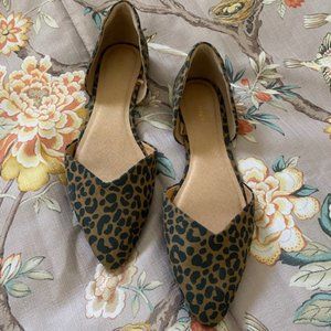 Women's Leopard D'Orsay Flats Size 10